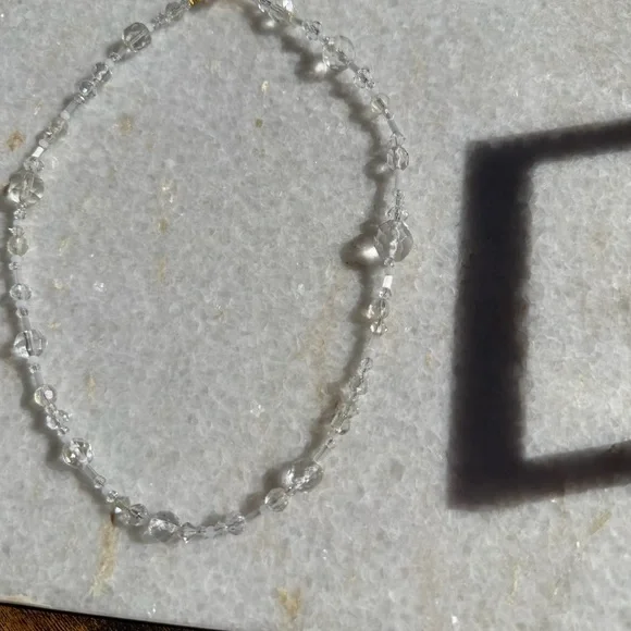 One of a Kind Clear Crystal Beaded Choker - Picture 3 of 6